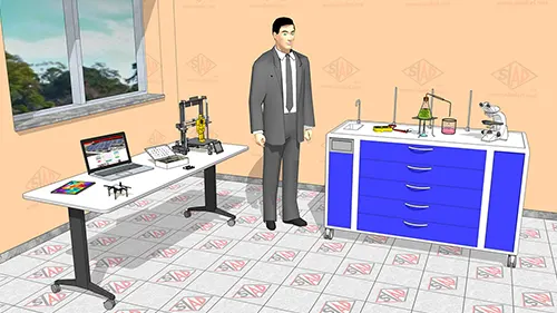laboratorio stem mobile con robot umanoide