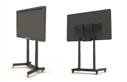 Carrello motorizzato per monitor interattivi fino a 95” con passacavo e porta PC