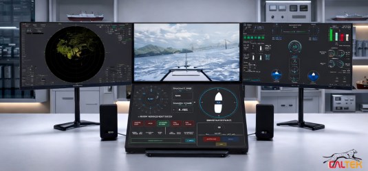 Simulatore didattico di plancia navale in configurazione desktop intermediate (Cal-Tek)