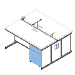 Banco centrale piano polipropilene cm 180x156x90H