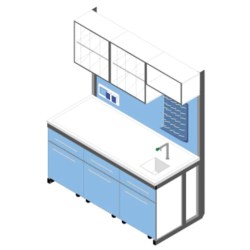 Banco con vetrina piano Polipropilene cm 180x83x90/200H