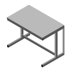 Tavolo per laboratorio 120x75x90H piano HPL Duropal