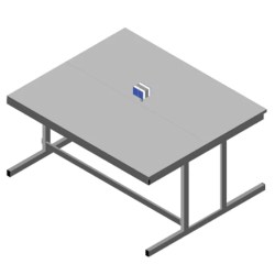 Isola di lavoro a 12 posti 180x150x90H piano HPL Duropal