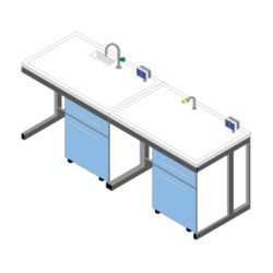 Banco parete piano Polipropilene cm 240x75x90H