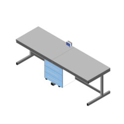 Scrivania cm 240x75x75H piano in HPL Duropal