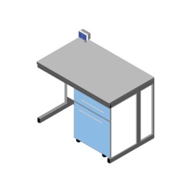Banco laboratorio piano in piano Laminato HPL Duropal cm 120x75x90H