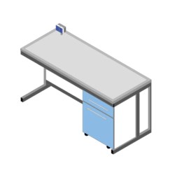 Banco laboratorio piano in Porcellanato ECO-GRES cm 180x75x90H