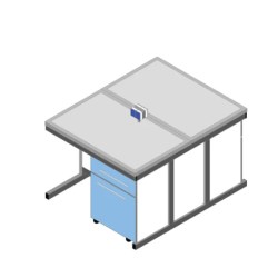 Banco laboratorio piano in Porcellanato ECO-GRES cm 120x156x90H