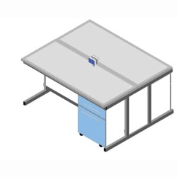 Banco laboratorio piano in Porcellanato ECO-GRES cm 180x156x90H