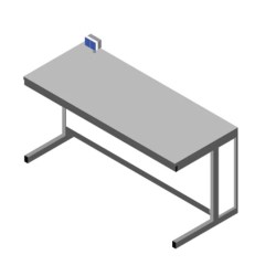 Tavolo appoggio strumenti 180x75x90H piano HPL Duropal