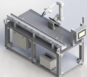 Isola per processi di automazione con braccio robotico (1kg payload) e nastro trasportatore