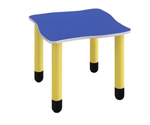 Tavolo sagomato quadrato con top in melaminico - 65x65xh46