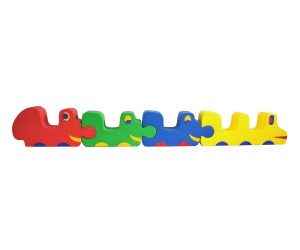 Trenino cavalcabile componibile da 4 vagoni morbidi colorati
