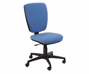 Poltroncina su ruote con seduta e schienale imbottiti e rivestiti